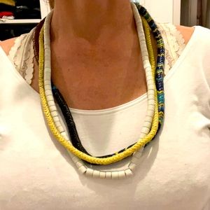 3 layers of colorful African beaded necklace